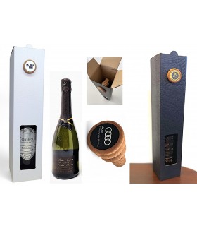 Zestaw wino musujące w kartoniku z okienkiem z zatyczką WIELOKOREK  z logo